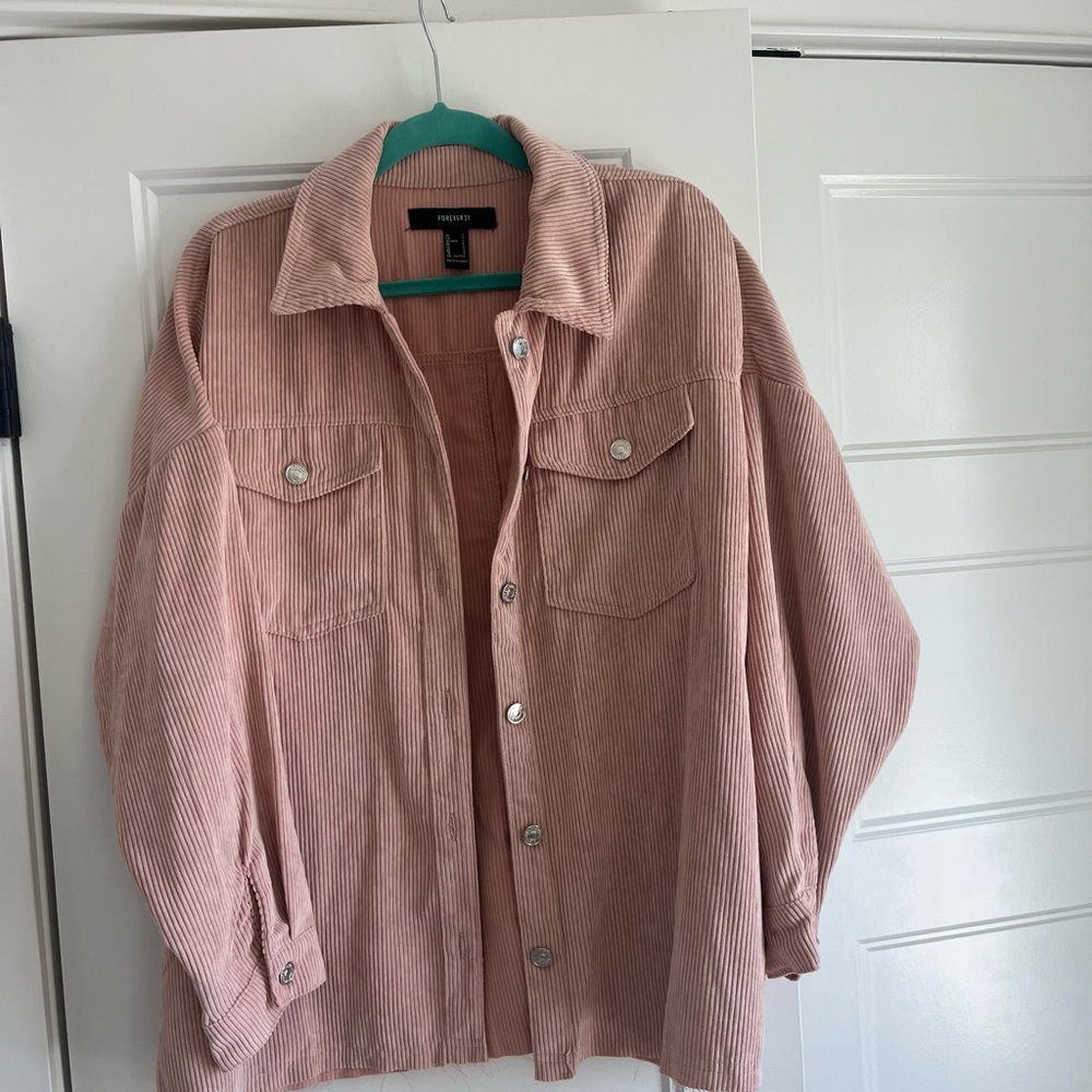 Forever 21 Blush Corduroy Shirt Jacket